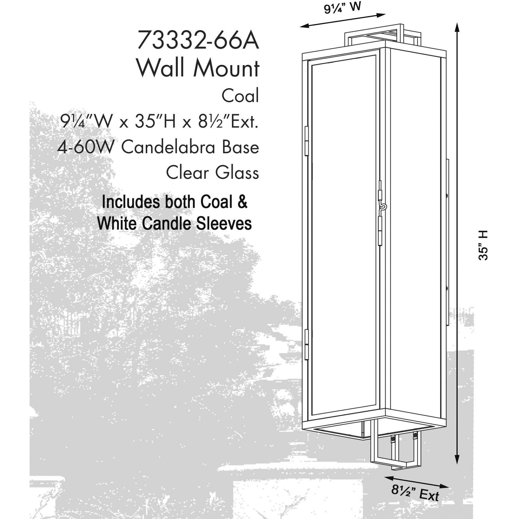Knoll Road 4 Light 35 inch Coal Outdoor Wall Mount, Great Outdoors